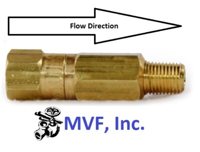 1/8'' Inline Check Valve 3000 Male x Female NPT Brass Spring Loaded 12ER81
