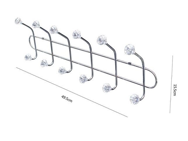 Appendiabiti Da Parete Metallo Sfere Crystal 12 Posti Ganci Giacche 52619 dfh