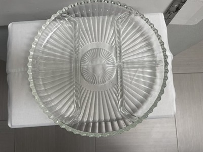  Glass 3 compartment serving dish 10 inch
