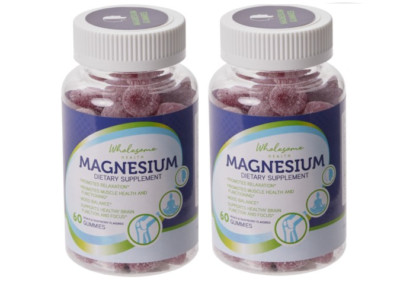 Lot Of 2  Wholesome Health Magnesium Dietary Gummies  Raspberry flavor 60-Count
