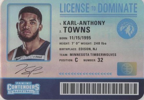 2019-20 Panini Contenders - Karl-Anthony Towns #19