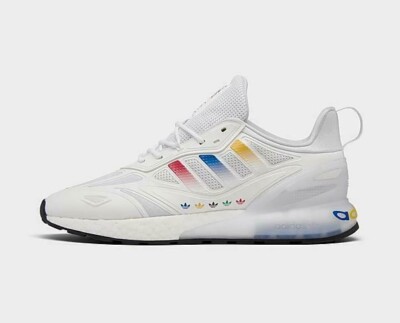 Mens ZX 2k Boost 2.0 Running Shoes Size 11 White Red Yellow Black Blue GY8067