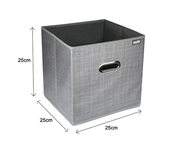 Box Scatola Salvaspazio Portatutto Contenitore Armadio Organizer 25x25x25cm dfh