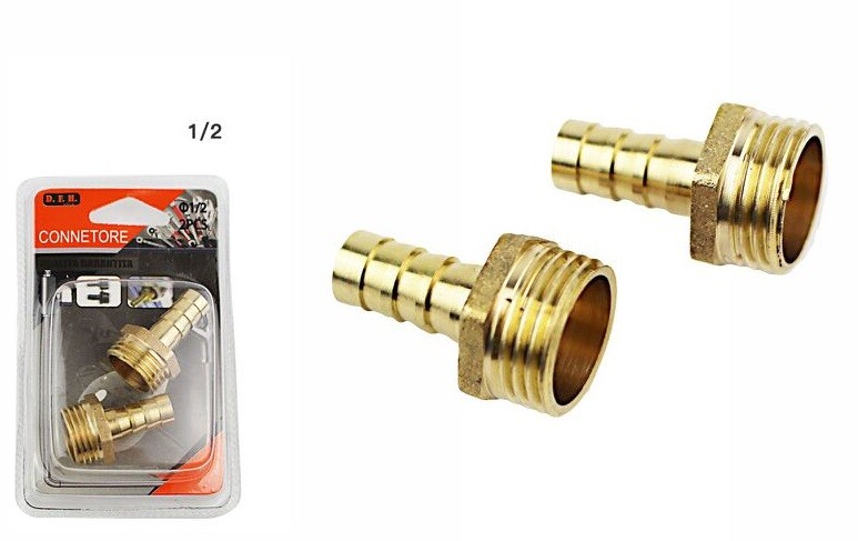 Set 2 Pezzi Riduttore Tubo debarratrice Giuntatrice Montaggio OTTONE 1/2 dfh