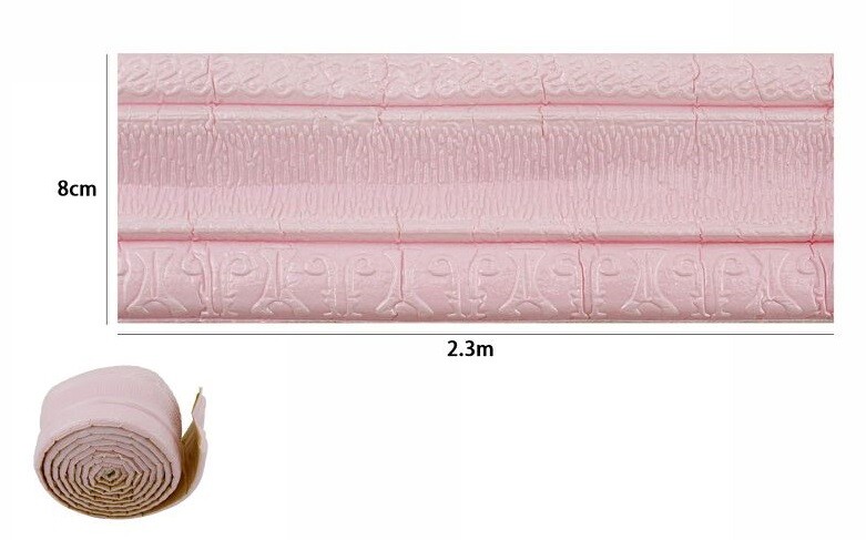 Rotolo Carta Adesiva Parati Mobili Greca Stampa 3D Rosa 8cmx2.3mt dfh