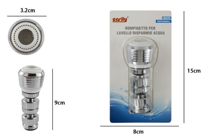 Aeratore Rompigetto Rubinetto Cucina Cromato Filtro Snodato 69261 dfh