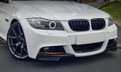 For 09-12 BMW E90 LCI MP  Style Gloss Black Front Bumper Splitters 2PCs