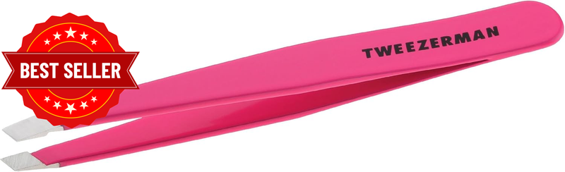 Tweezerman Slant Tweezer Pink Stainless Steel Hair Removal Precision Tool