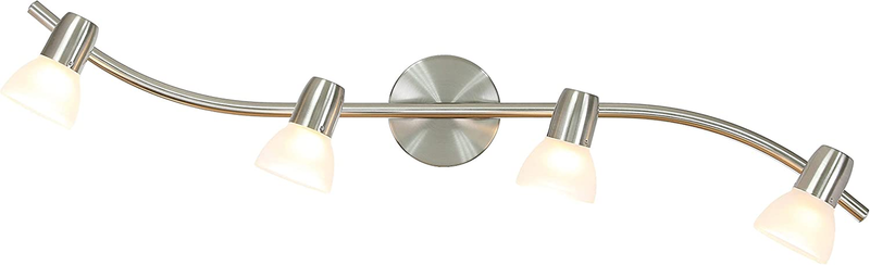 Lighting Track 4 Light Kitchen Lighting Modern S-Shaped Brushed Nickel Finish