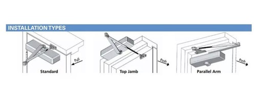 International 8051-TP AL Door Closer, Adjustable Aluminum Finish
