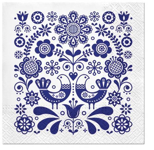 20 Servietten Folk Stamp - Volkstümliches Design 33x33cm