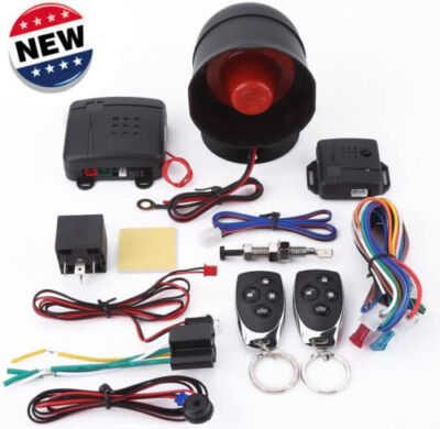 Universal Car Alarm System Security Keyless Entry System with 2 Key Fobs W7I9 US