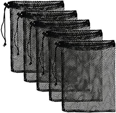 8PCS Mesh Bags Drawstring Bag Set - Nylon Mesh Drawstring Bags with Cord Lock 