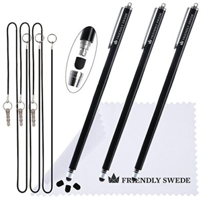 Set Of 3 Extra Long Thintip High Precision Capacitive Stylus Pens For Touch Scre