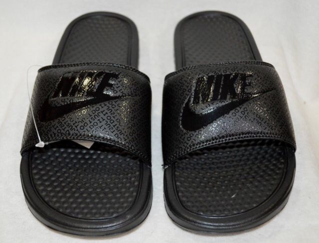 

Сандалии NIKE Benassi JDI Swoosh Slides Black/Black Новые без коробки, Nike Benassi JDI