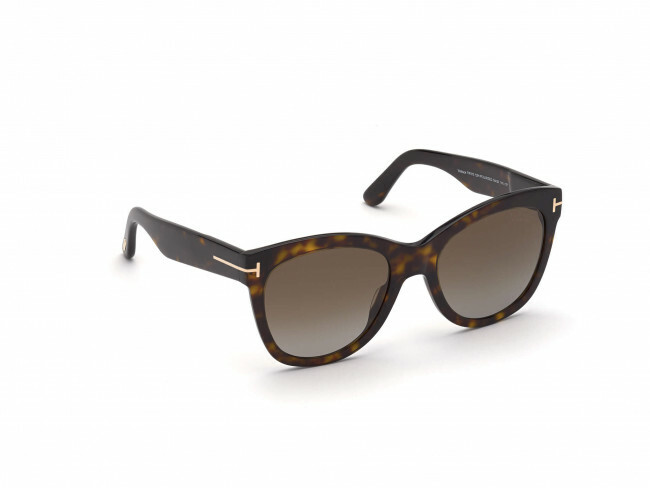 Pre-owned Tom Ford Wallace Ft0870 52h Dark Havana/polarized Brown 54 Mm Tf 870