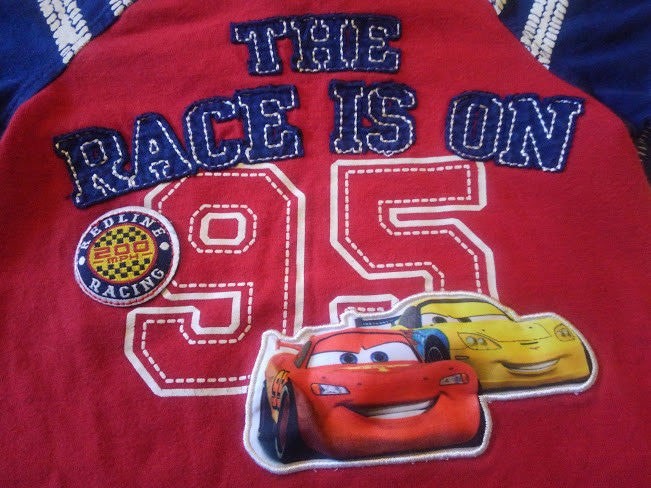 Cutest Short Sleeve Tee Shirt by DISNEY CARS Red & Blue Toddler Boy Sz 18 Months