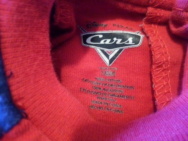 Cutest Short Sleeve Tee Shirt by DISNEY CARS Red & Blue Toddler Boy Sz 18 Months