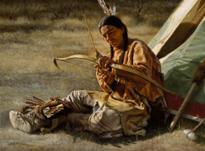 Handpainted High Quality Oil Painting Portrait Native American Indian Home Decor