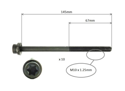 CYLINDER HEAD BOLT SET for FORD MONDEO LX ZETEC MA SEDAN 07-09 2.3L SEBA I4 VVT