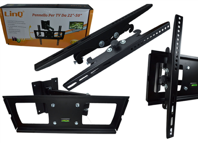 Porta tv a muro pannello con braccio Per tv da 22" a 50 " linq li-l151 3 snodi