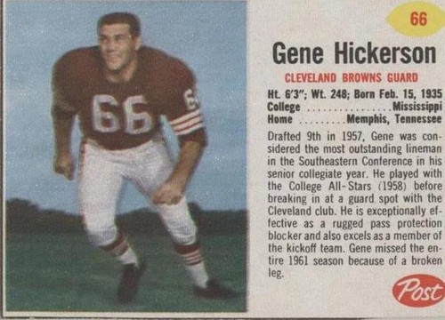 1962 Post Gene Hickerson #66