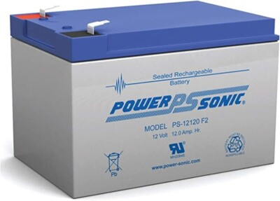 Power Sonic Battery Replacement PS-12120F2 PS-12120 F2 12V 12AH