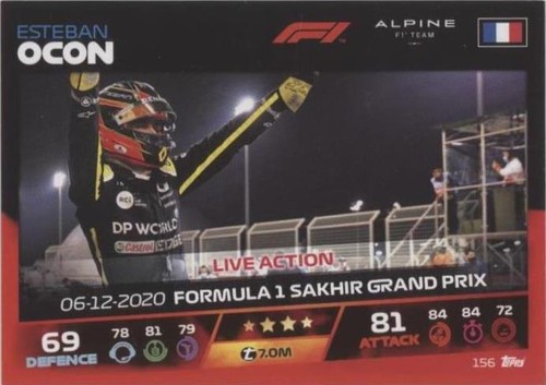 2021 Topps F1 Turbo Attax - Esteban Ocon #156