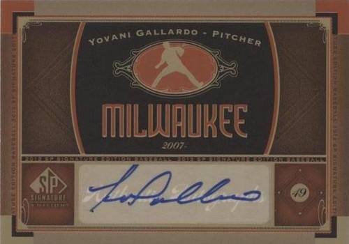 2012 SP Signature Edition - Yovani Gallardo #MIL 6