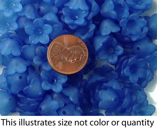 Acrylic Bead 300 Bell Daisy Flower Aqua Blue Frosted 13mm x 7mm (1015luc13m6-28)