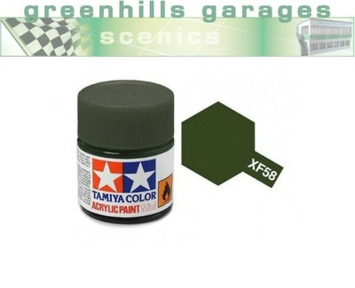 Greenhills Tamiya 10ml Bottle of Acrylic Paint Olive Green XF-58 81758 C594