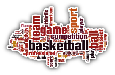 Basketball Word Cloud Car Bumper Sticker Decal - ''SIZES''