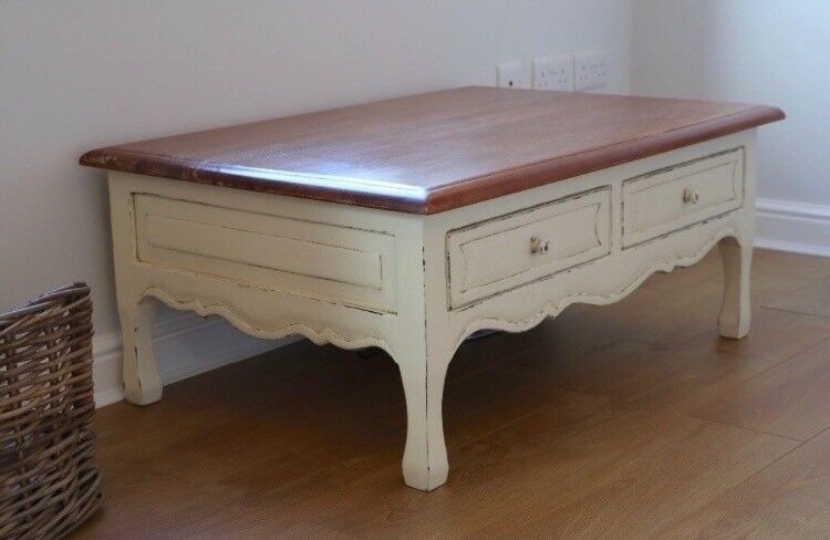 Laura Ashley Bramley Coffee Table Cream Wood Shabby Chic