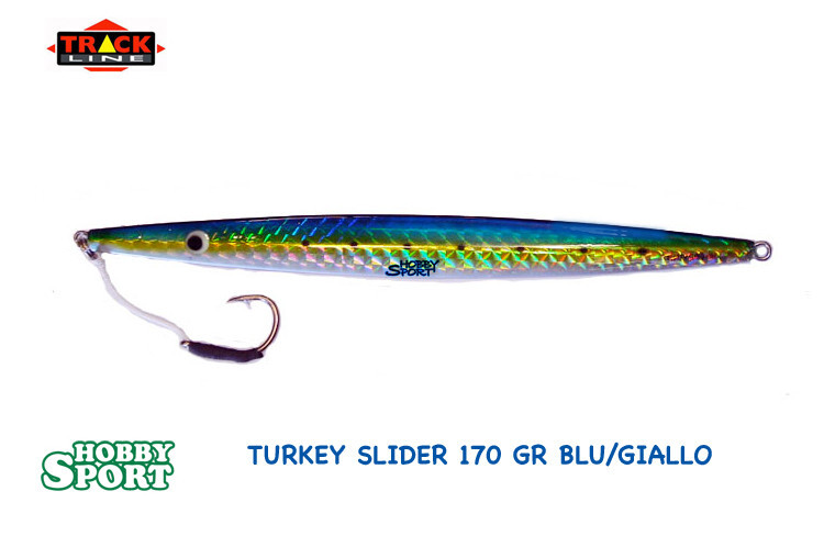VERTICAL JIG TURKEY SLIDER 170 TS05 BLUE TRACK LINE PESCA  BARCA RICCIOLA