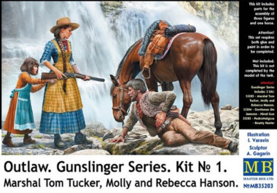 1/35 Outlaw.''Marshal Tom Tucker, Molly and Rebecca Hanson''MasterBox 35203 Model