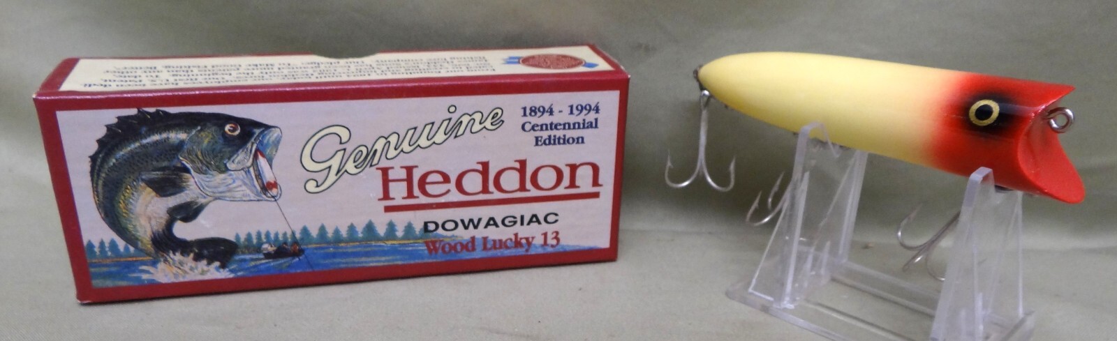 ルアー・フライ Heddon Wood Lucky 13 Centennial Edition Heddon 1995 Wood Lucky 13 Centennial Edition, NIB #1173 in