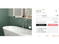 Green rectangular tiles for kitchen or bathroom &quot;chalk jade&quot; 7.5 x 15 cm metro tile