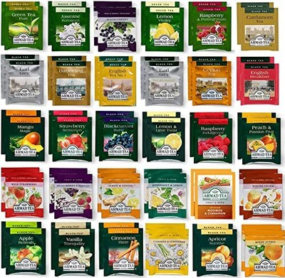 Sampler Assortment Gift Box 60 Count 30 Flavors Prime Tea Ba
