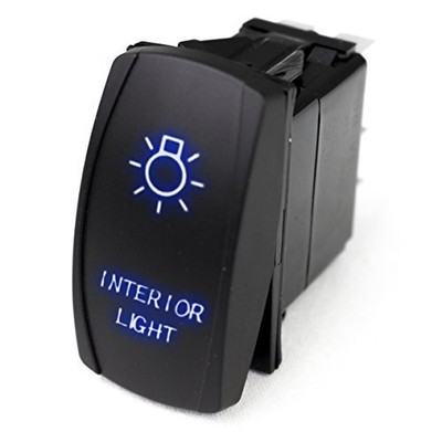 Race Sport Lighting RSLJ57B LED Rocker Switch w/Blue LED Radiance (Interior