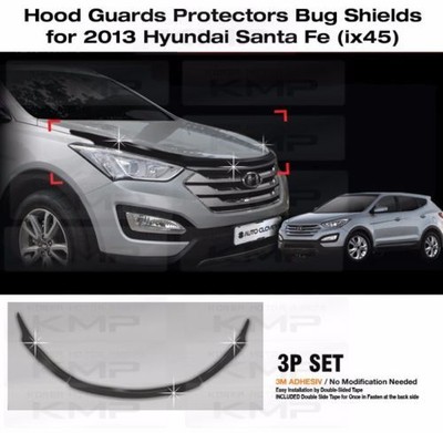 Acrylic Bonnet Hood Guard Garnish Deflector D-622 Blk for Hyundai Santa Fe 2019