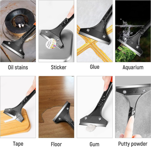 DIYSELF Razor Blade Scraper, Floor Scraper Tool for Cleaning, Orange