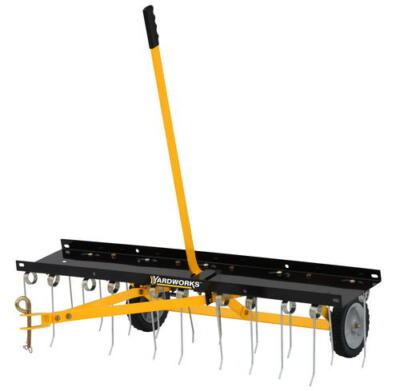 42'' Galvanized Spring Tine Tow Behind Dethatcher Garden Tractor Lawn Sweeping