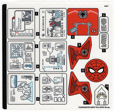 NEW LEGO - Sticker - Super Heroes - Marvel - Attack on the Spider Lair - 76175
