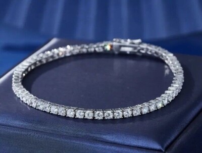 5.49CT Round Lab Grown Diamond Tennis Bracelet EF/VVS For Christmas 14k Gold