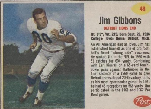 1962 Post Jim Gibbons #48