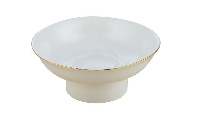 Piattino Ricambio Porta Sapone In Ceramica Bordi Dorati Bagno Accessori dfh