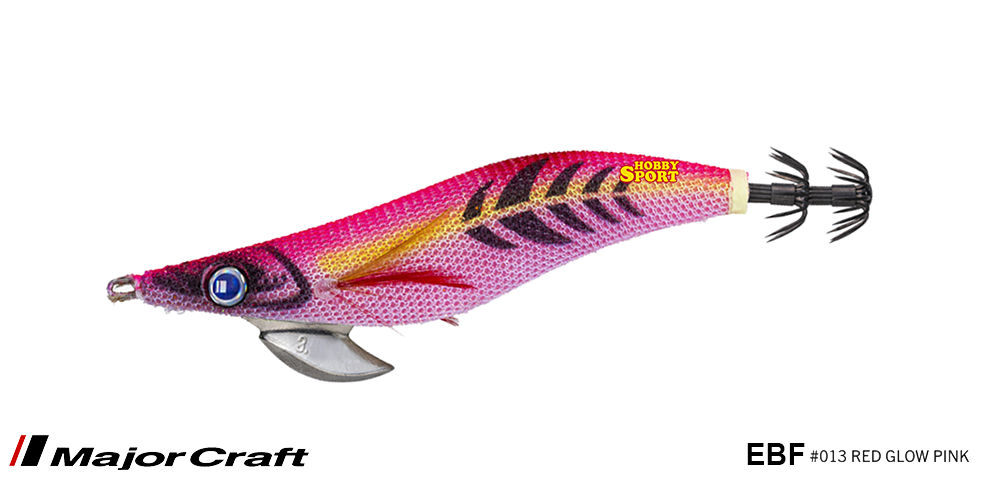 TOTANARA MAJOR CRAFT EBF 3 EGIZO BAIT FEATHER COL 013 RED GLOW PINK SEPPIA