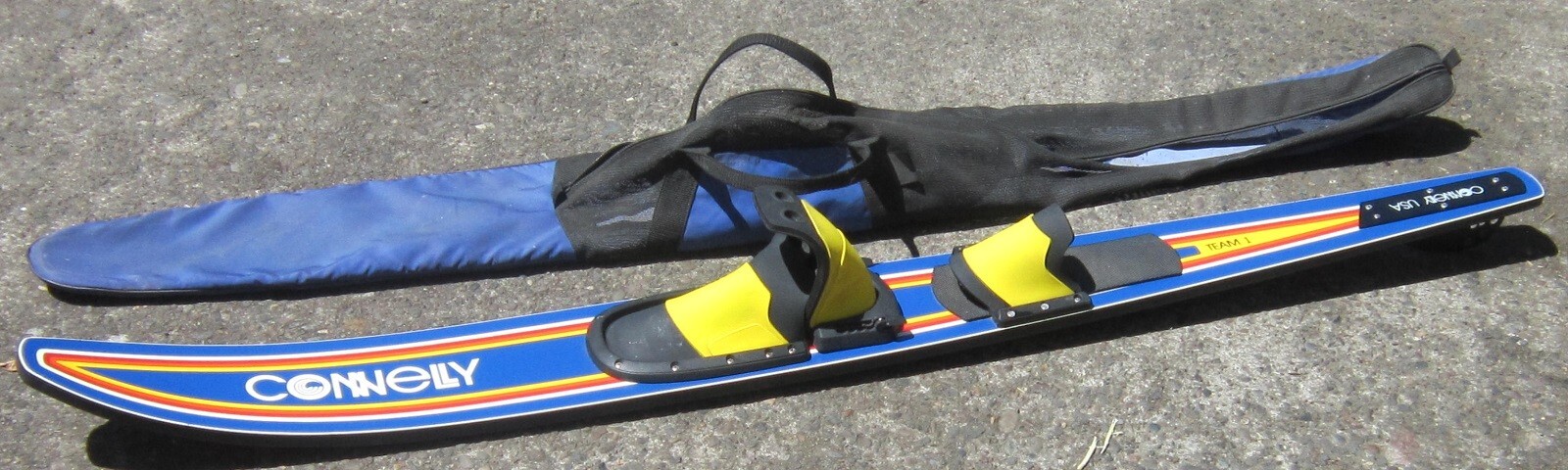 Vintage CONNELLY TEAM 1 SLALOM WATERSKI w/ Carry Case 65