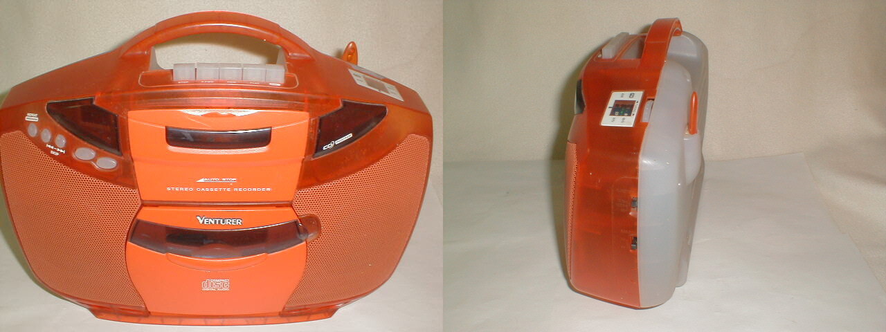 Boombox ventura rare CD radio cassette player VG tested CD1282 orange