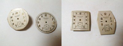 Bulova vintage watch face mix lot wristwatch repair parts